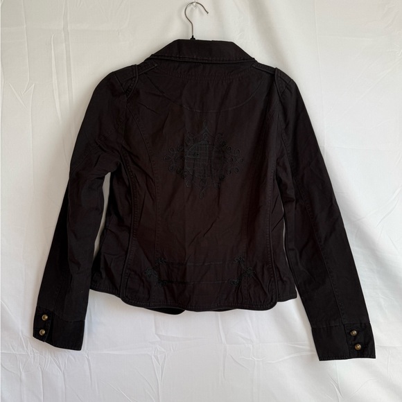 Aziz Embroidered Black Button Front Womens Jacket - Gothic Boho Style - Picture 4 of 8